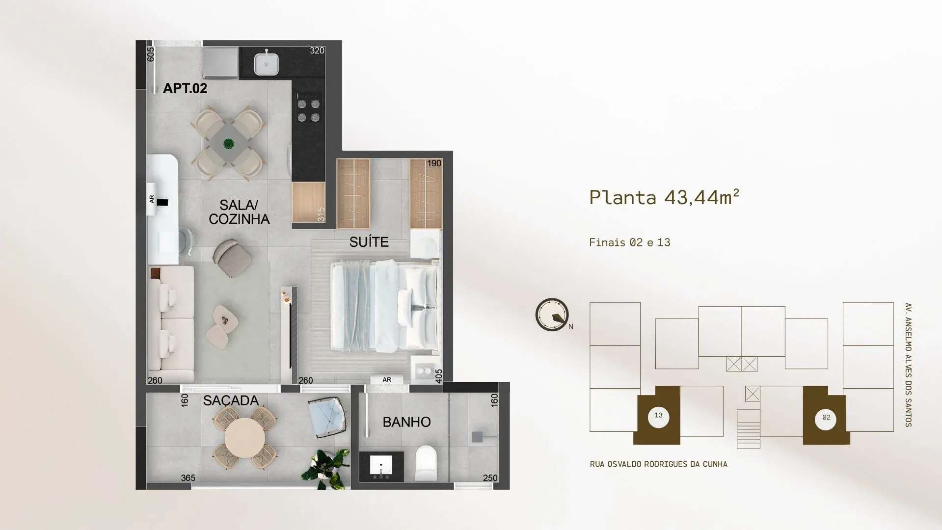 Studio 43,44m²