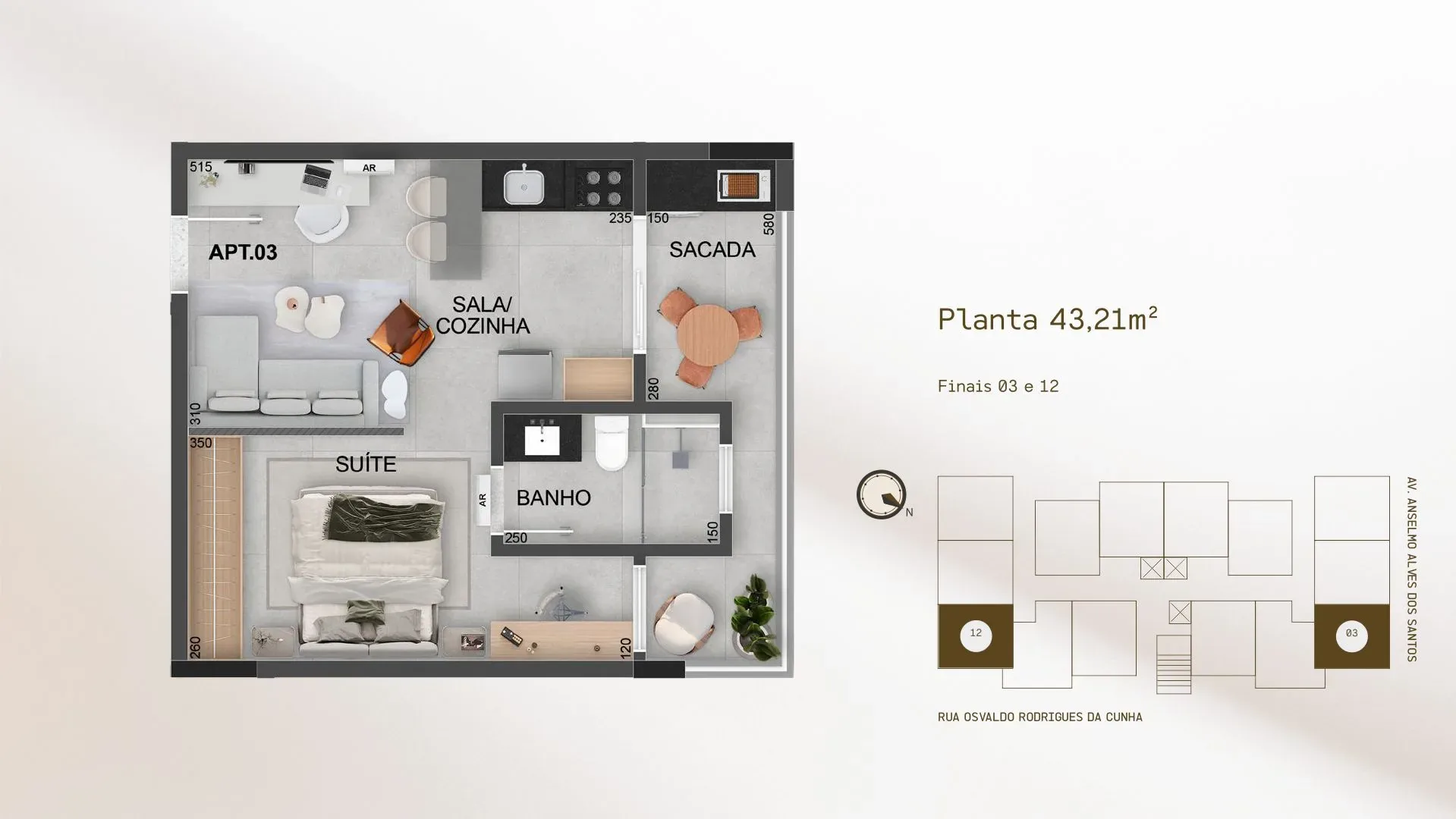 Studio 43,21m²