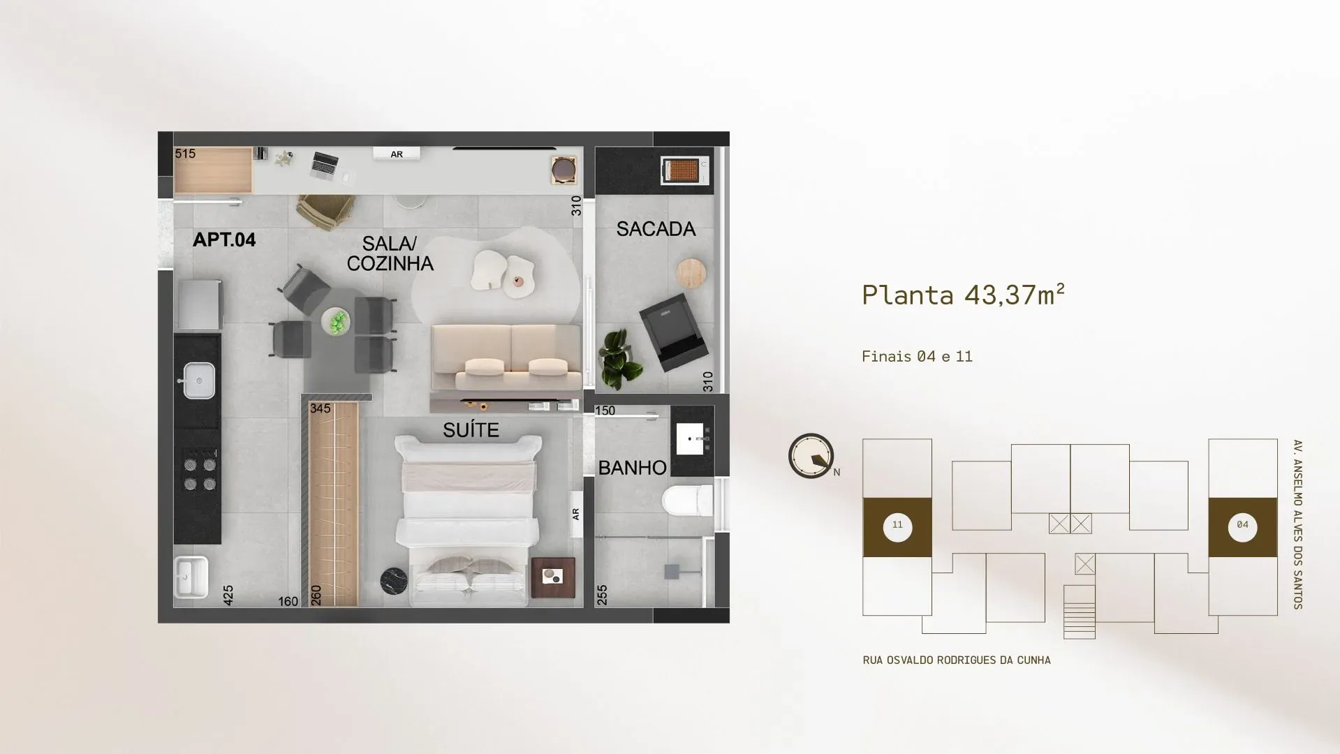 Studio 43,37m²