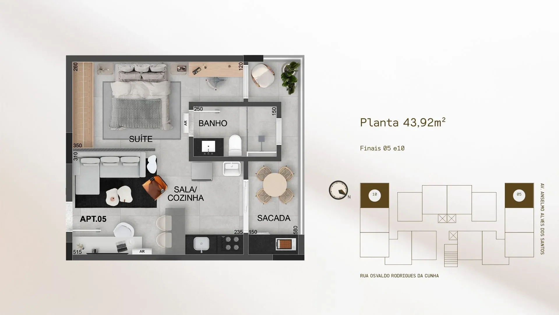 Studio 43,92m²
