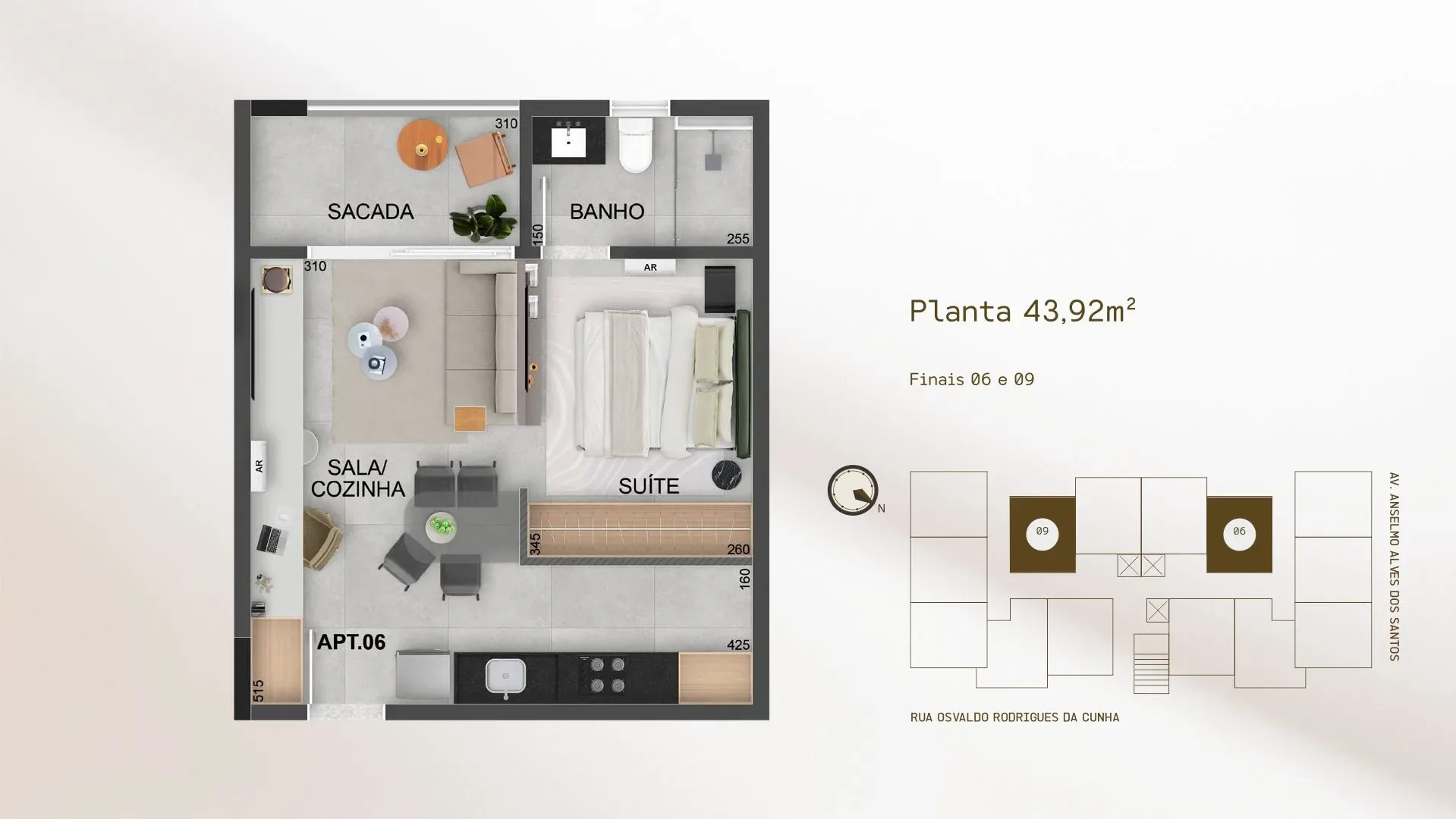 Studio 43,92m²