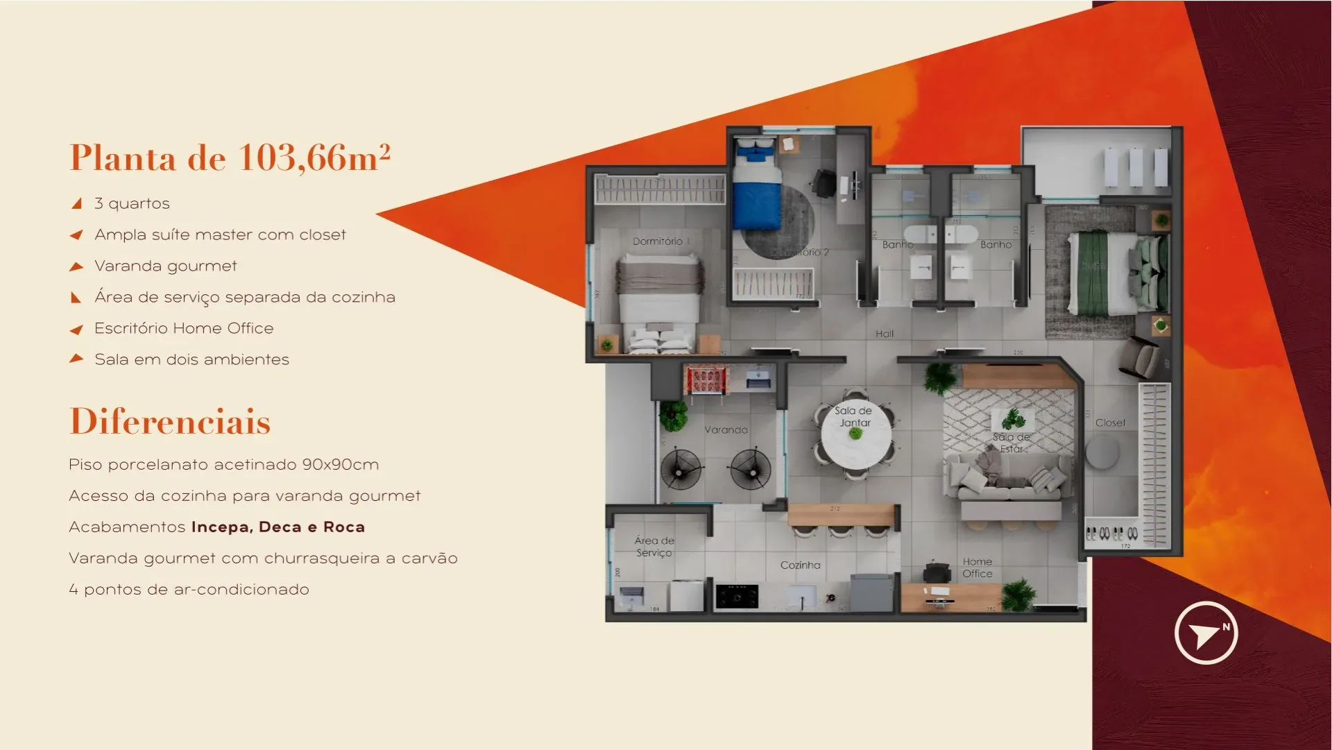 Planta de 101,06m²