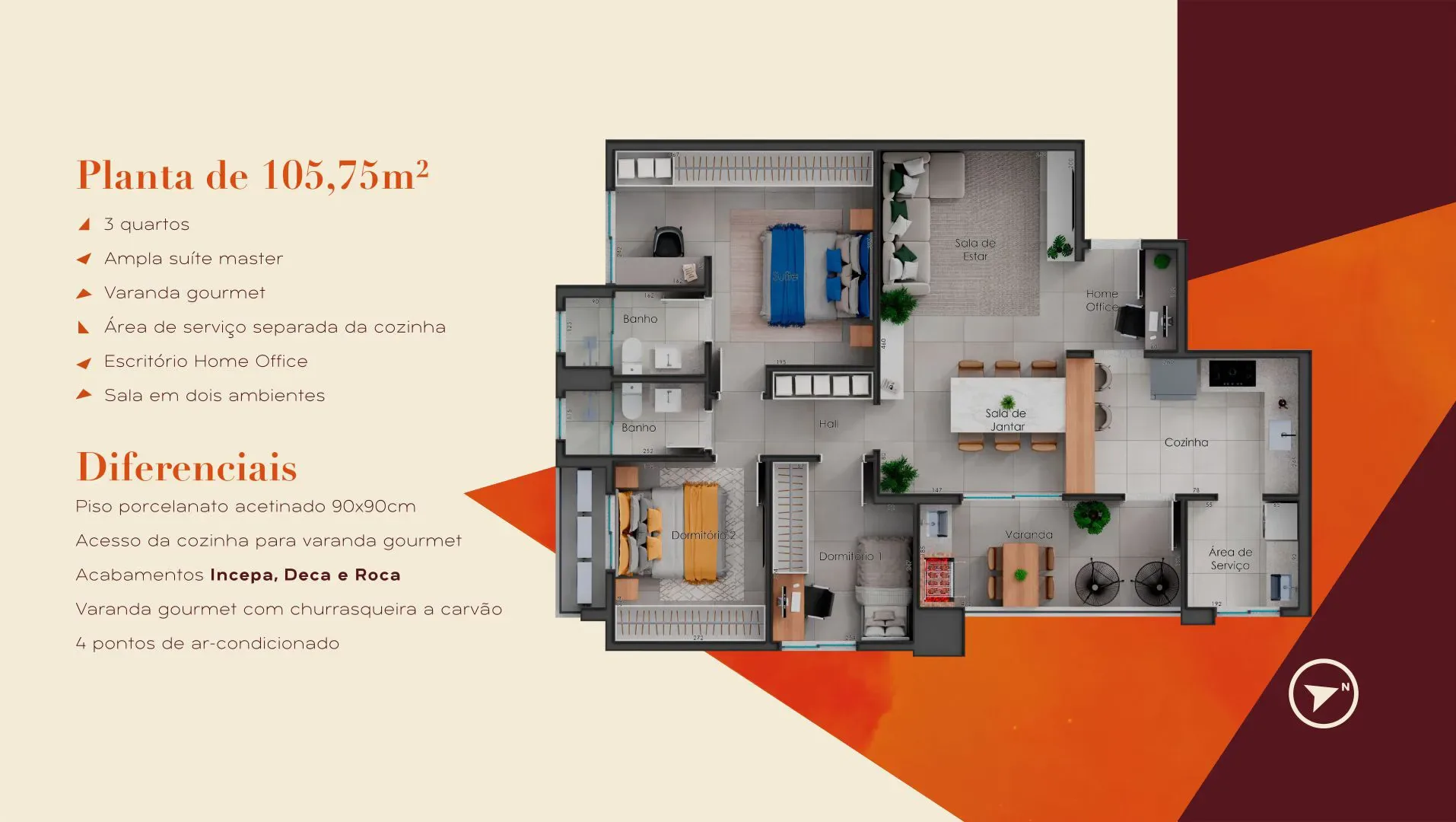 Planta de 105,73m²